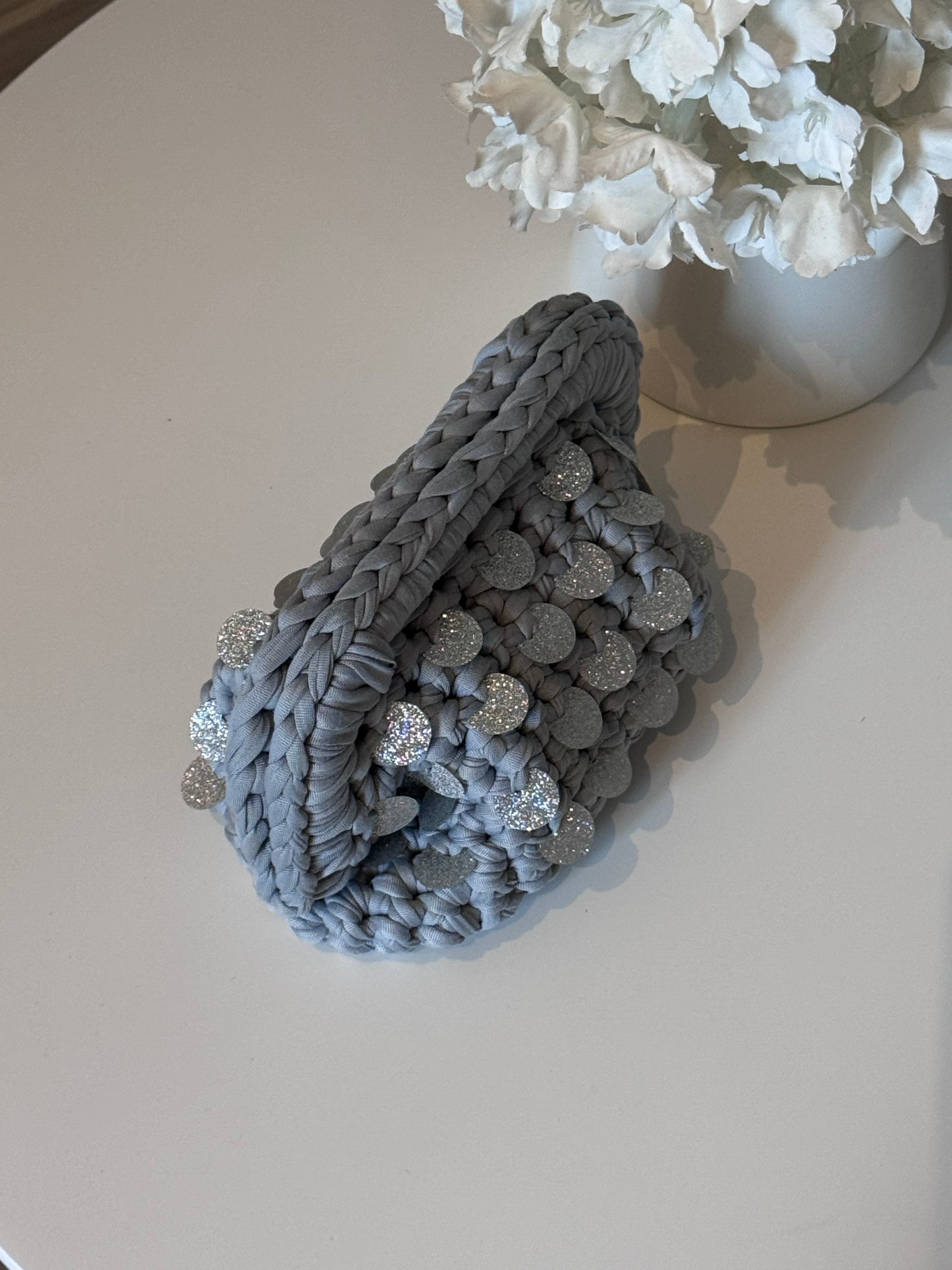 Pasticcino argento paillettes glitterate