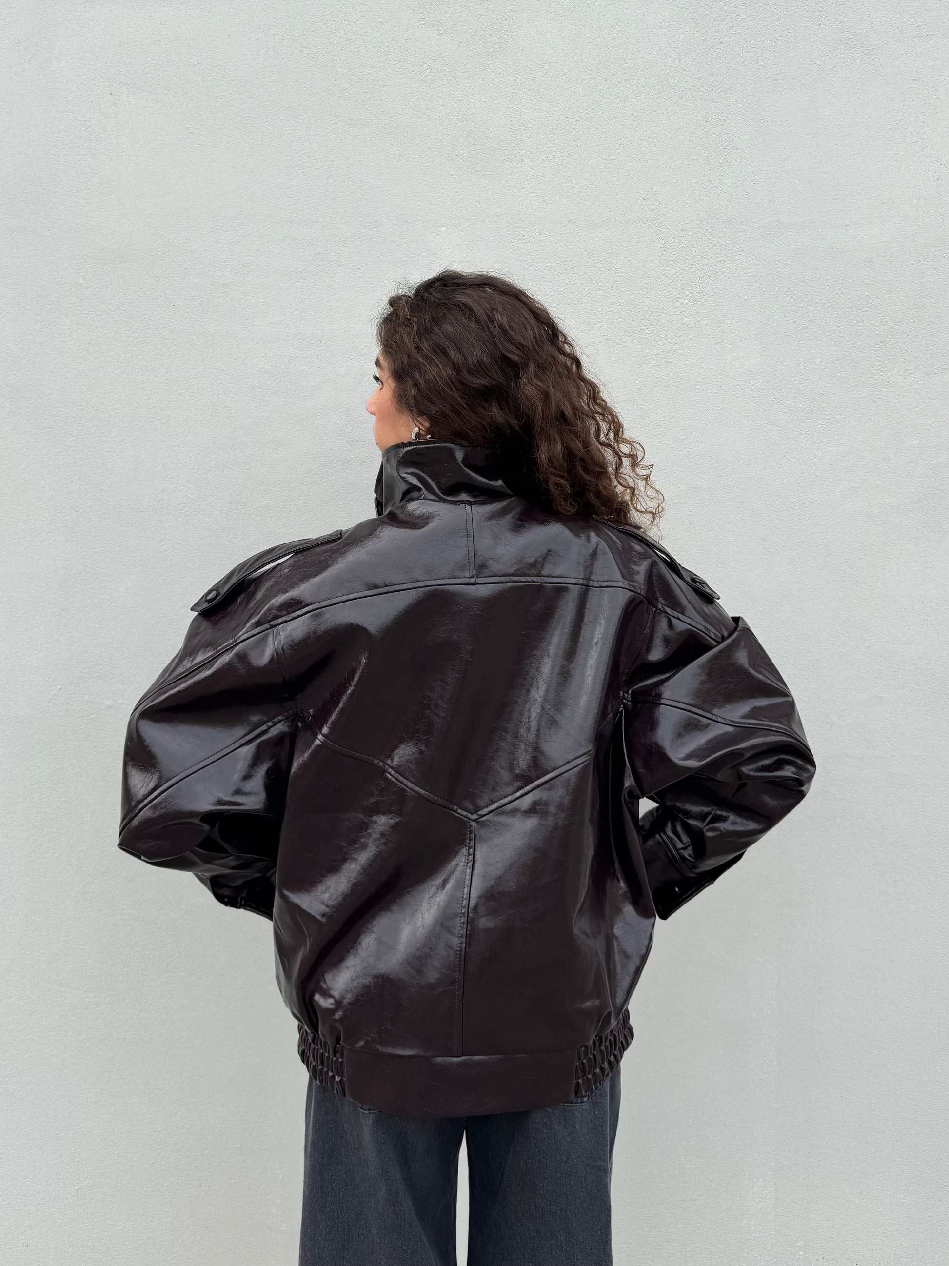 Chiodo Ecopelle Marrone