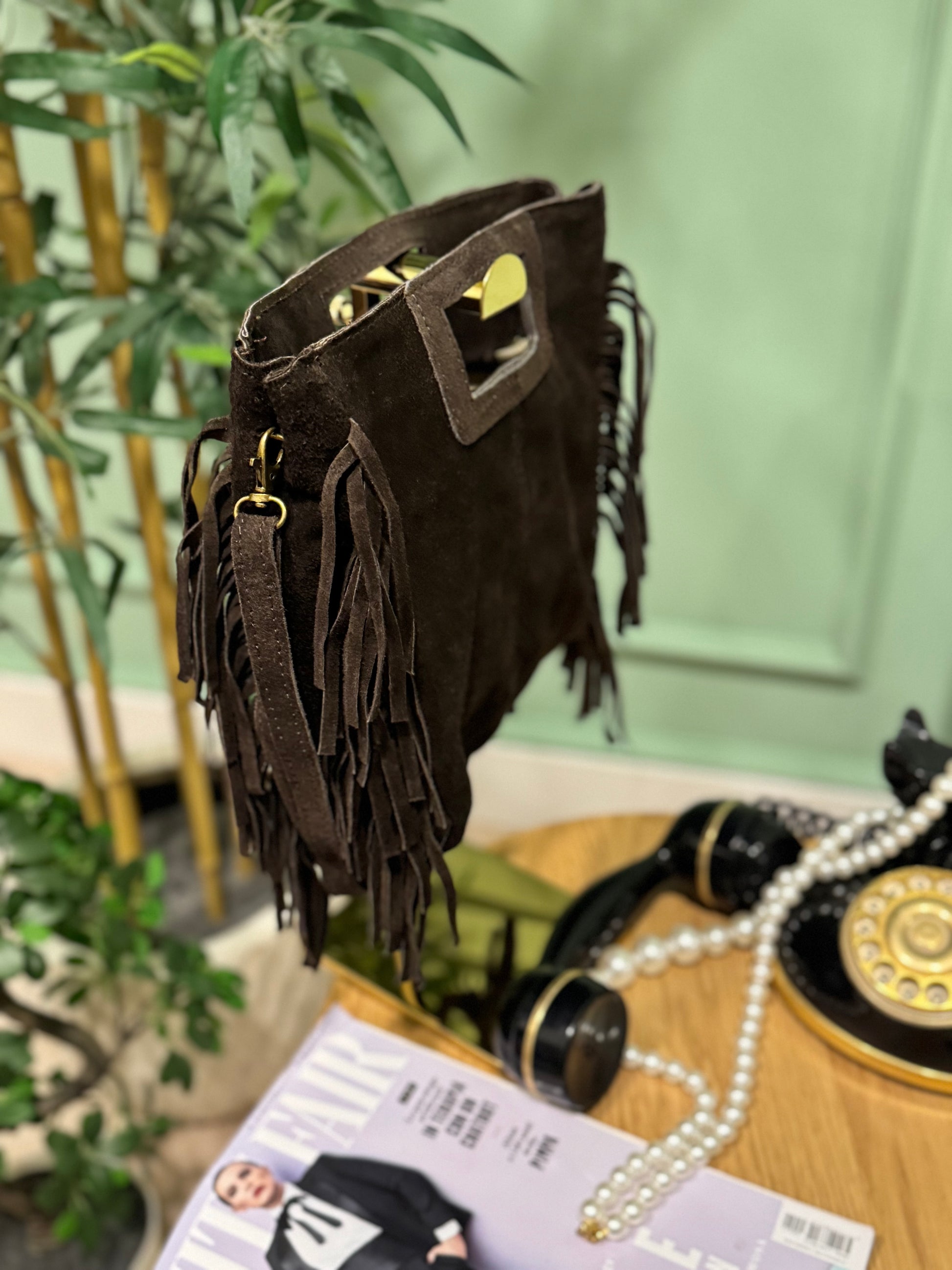 Bag Layla frange vera pelle