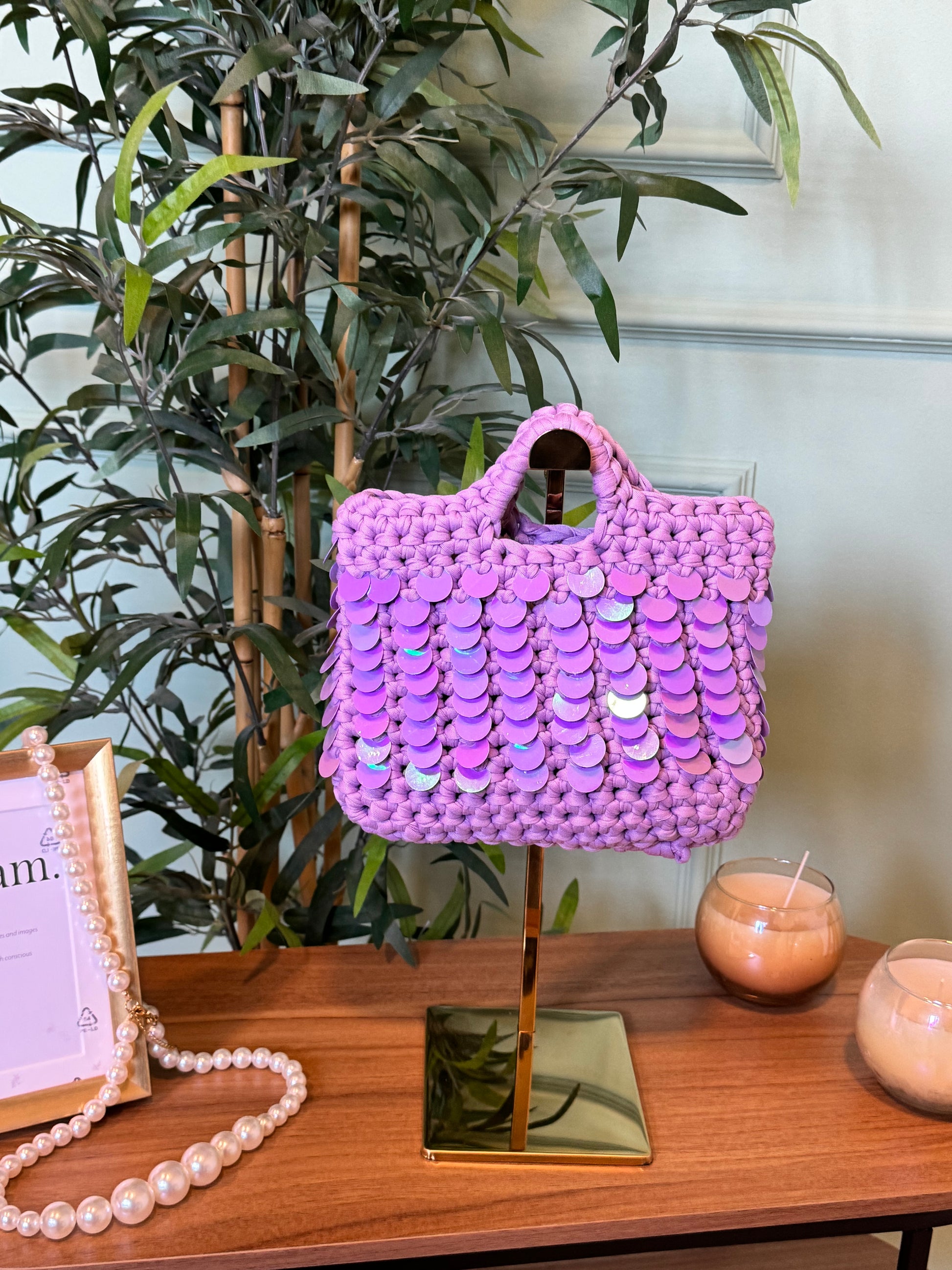 Bag Titì lilla paillettes
