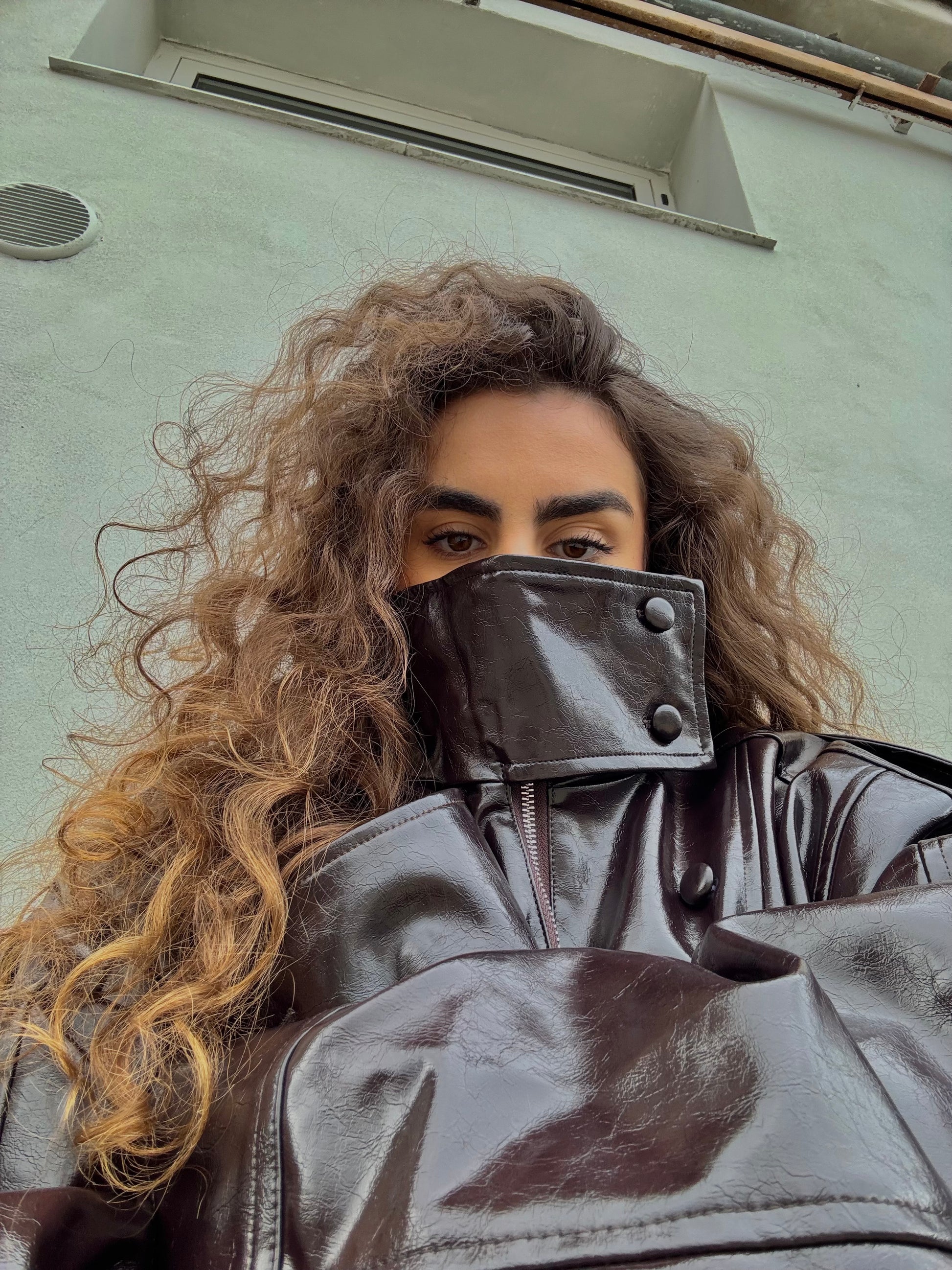 Chiodo Ecopelle Marrone