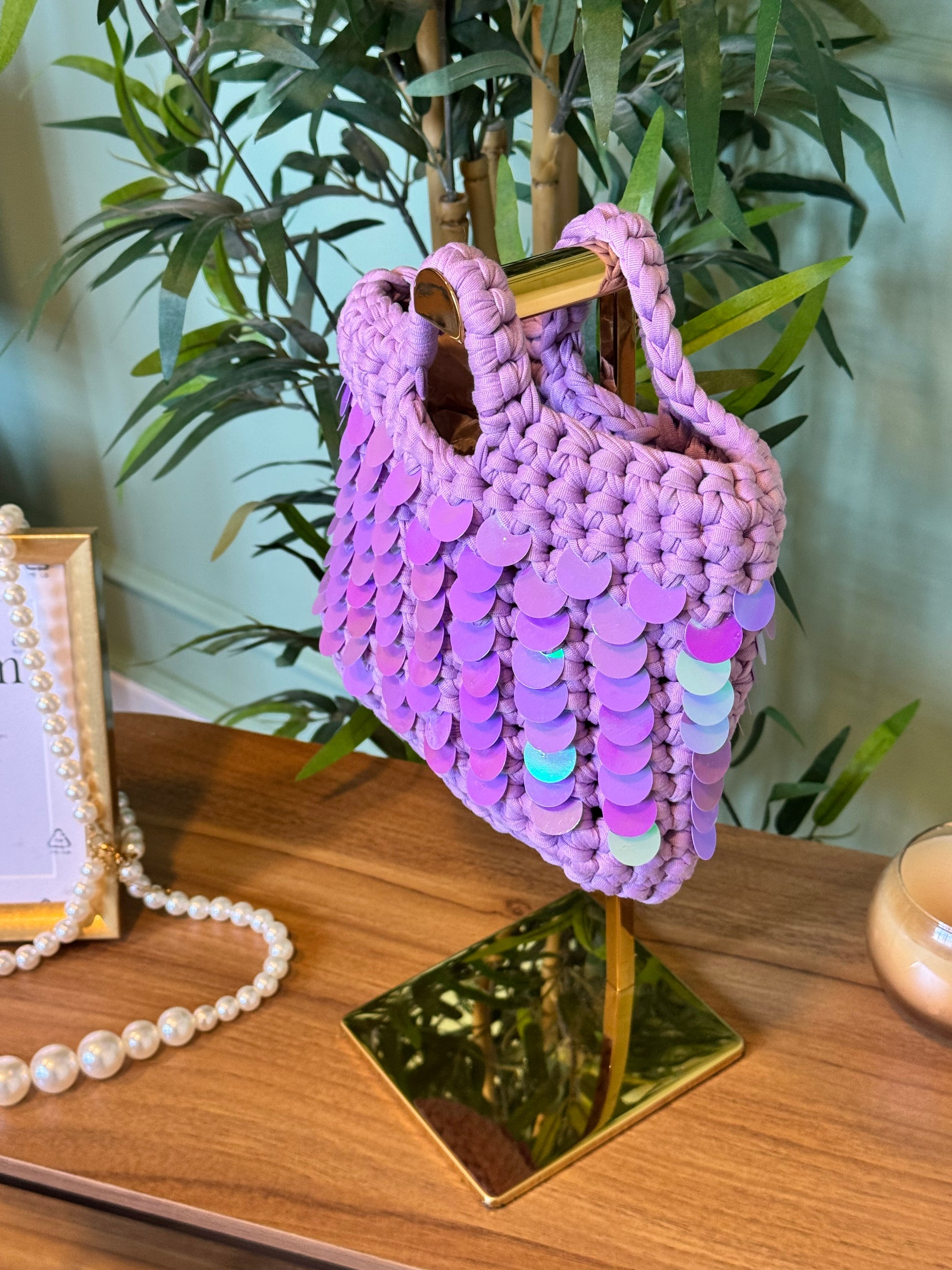 Bag Titì lilla paillettes