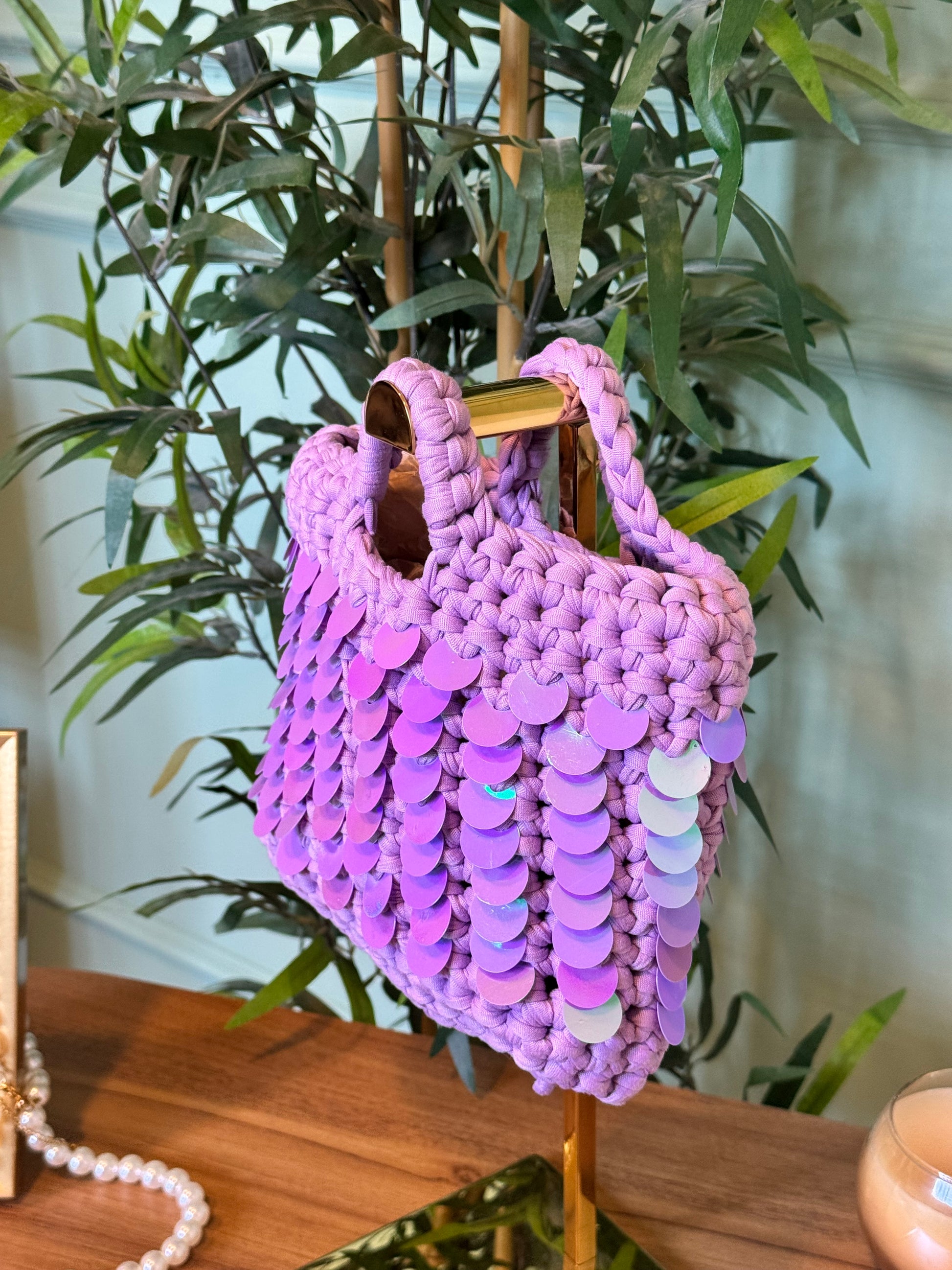Bag Titì lilla paillettes