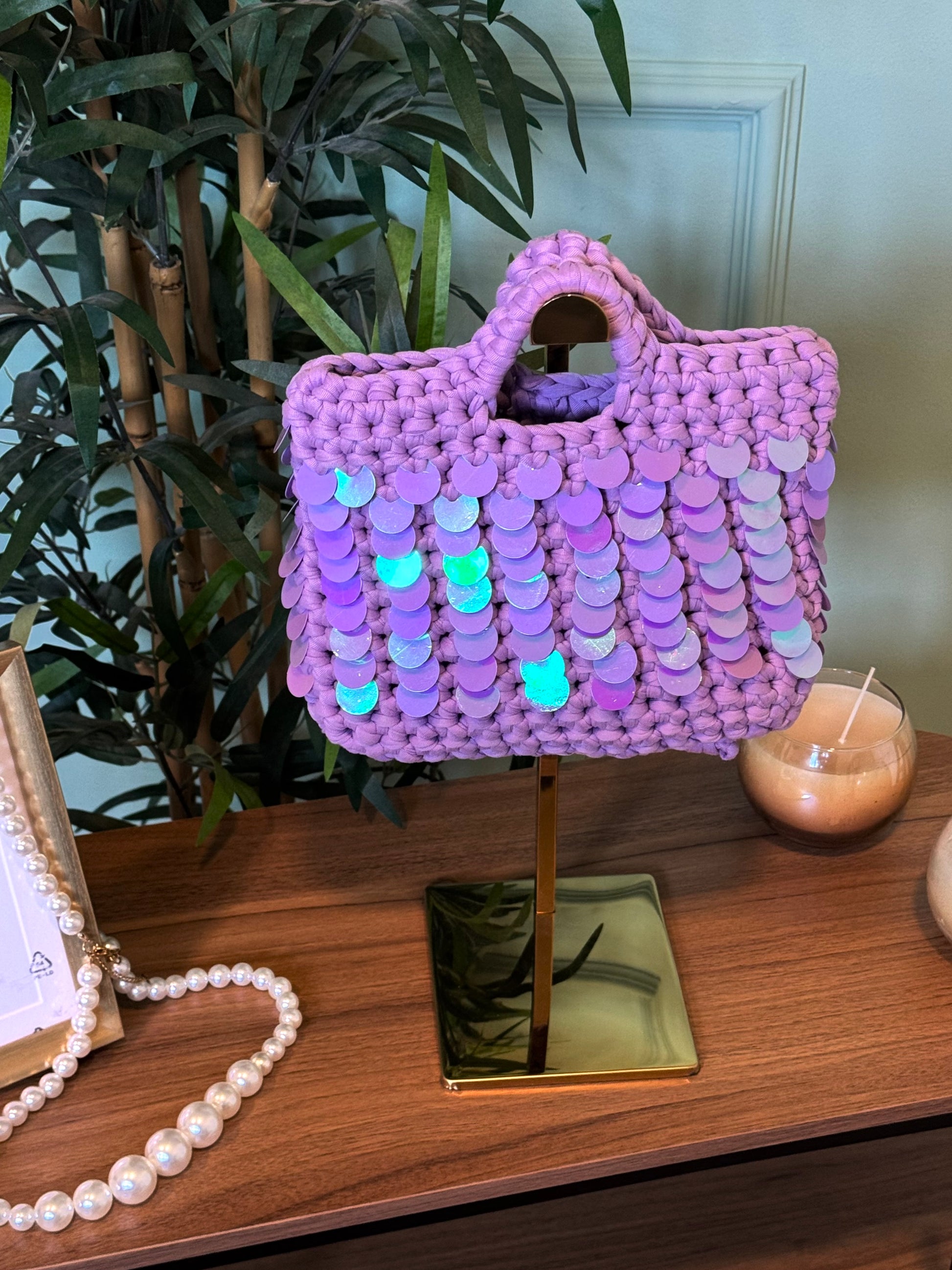 Bag Titì lilla paillettes