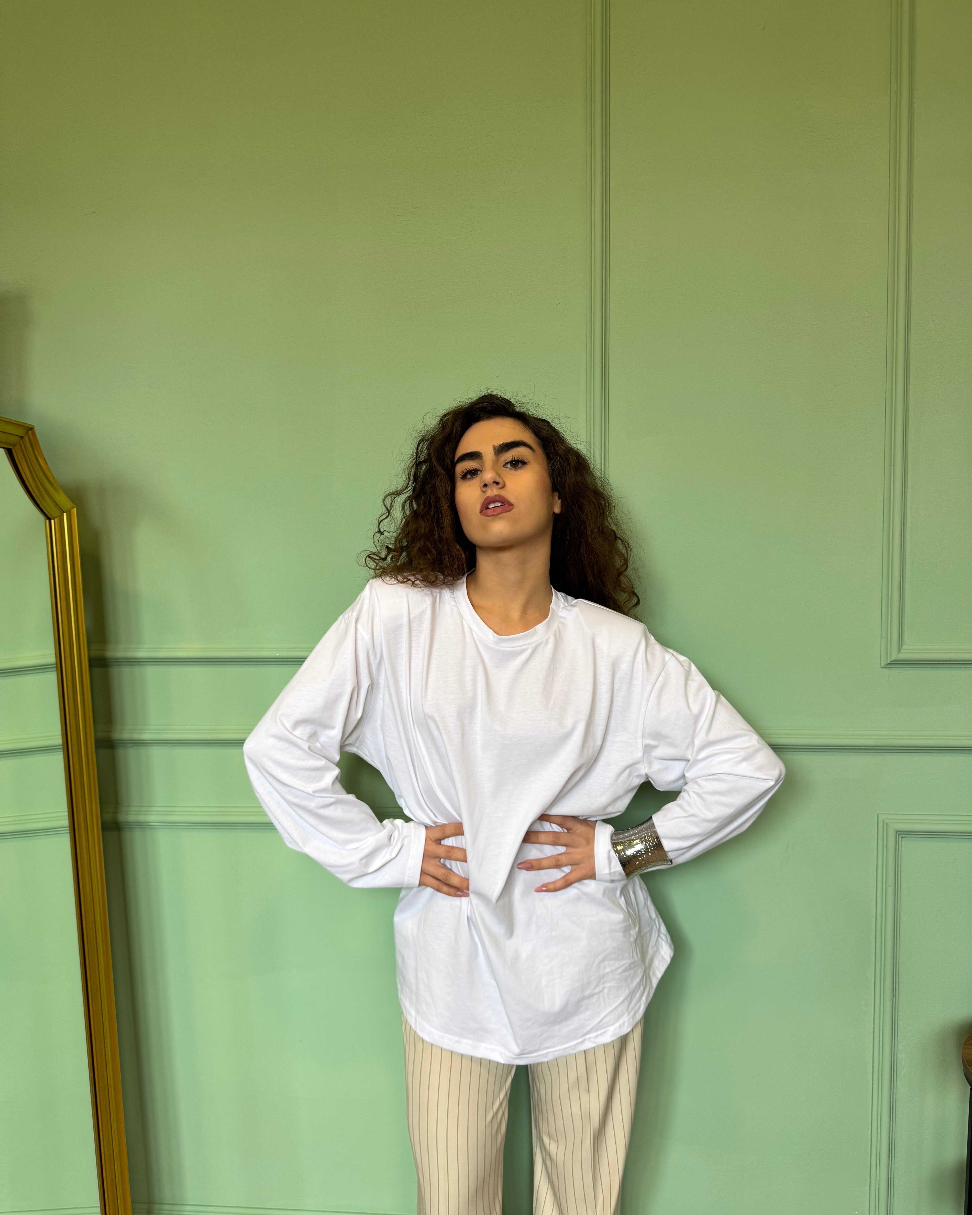 Maglia spalline bianco