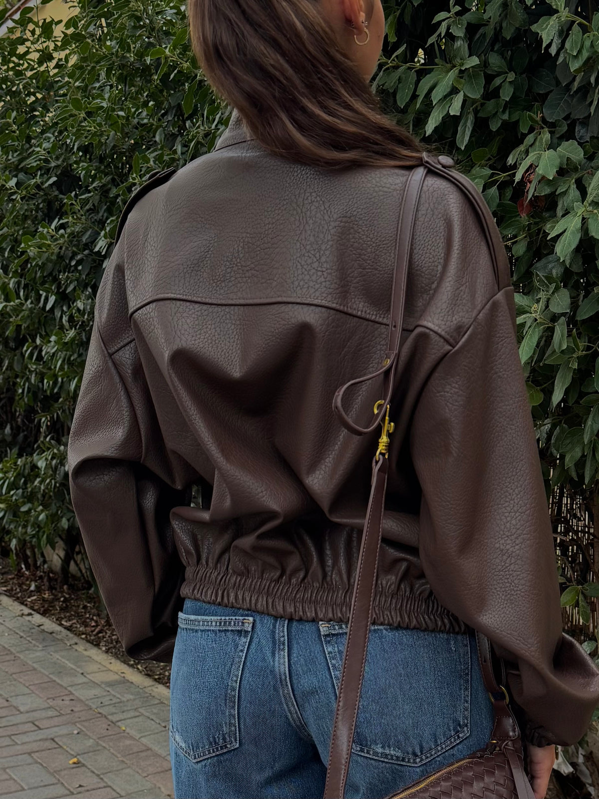 Bomber minimal collo alto