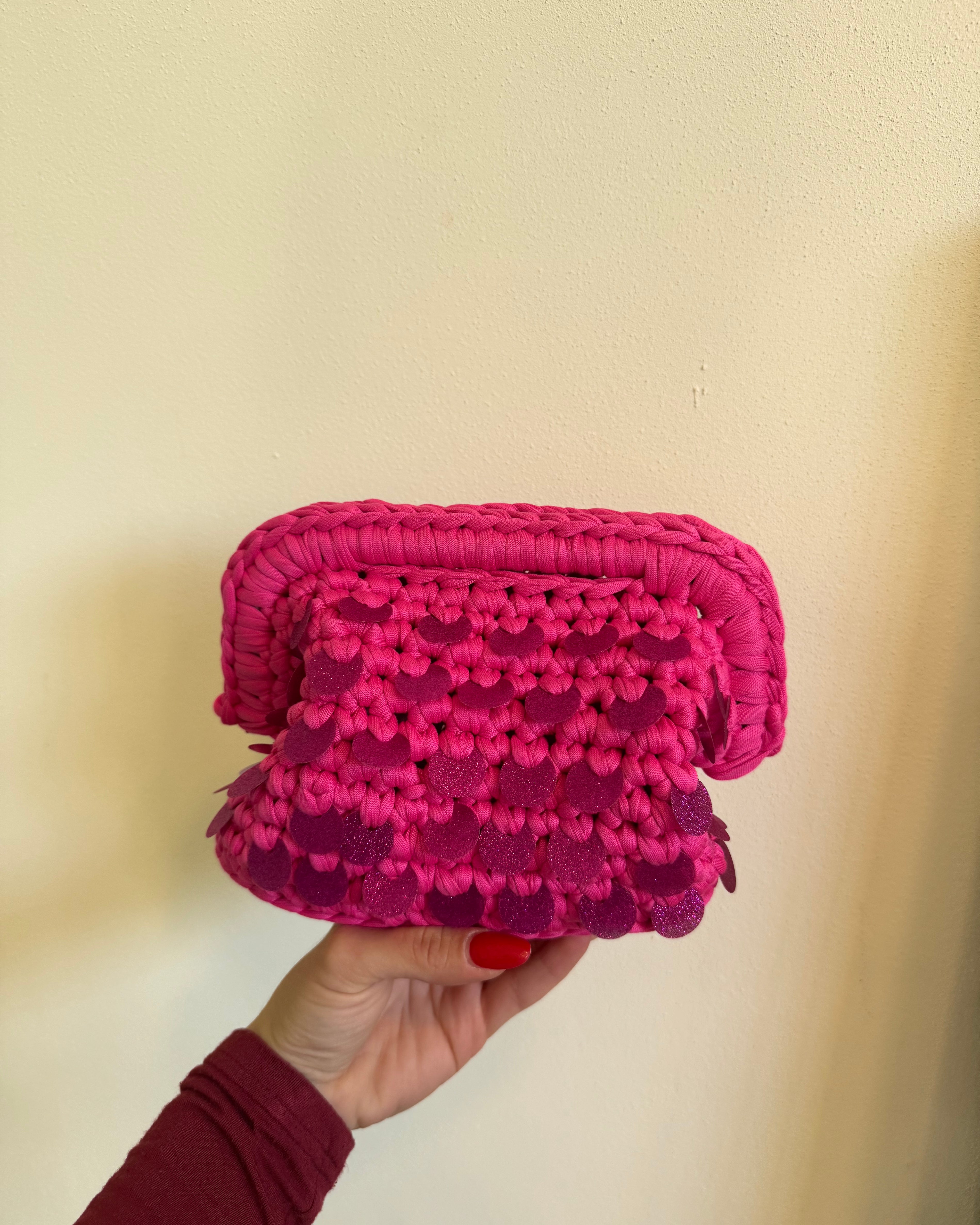 Pasticcino small fucsia paillettes glitterate