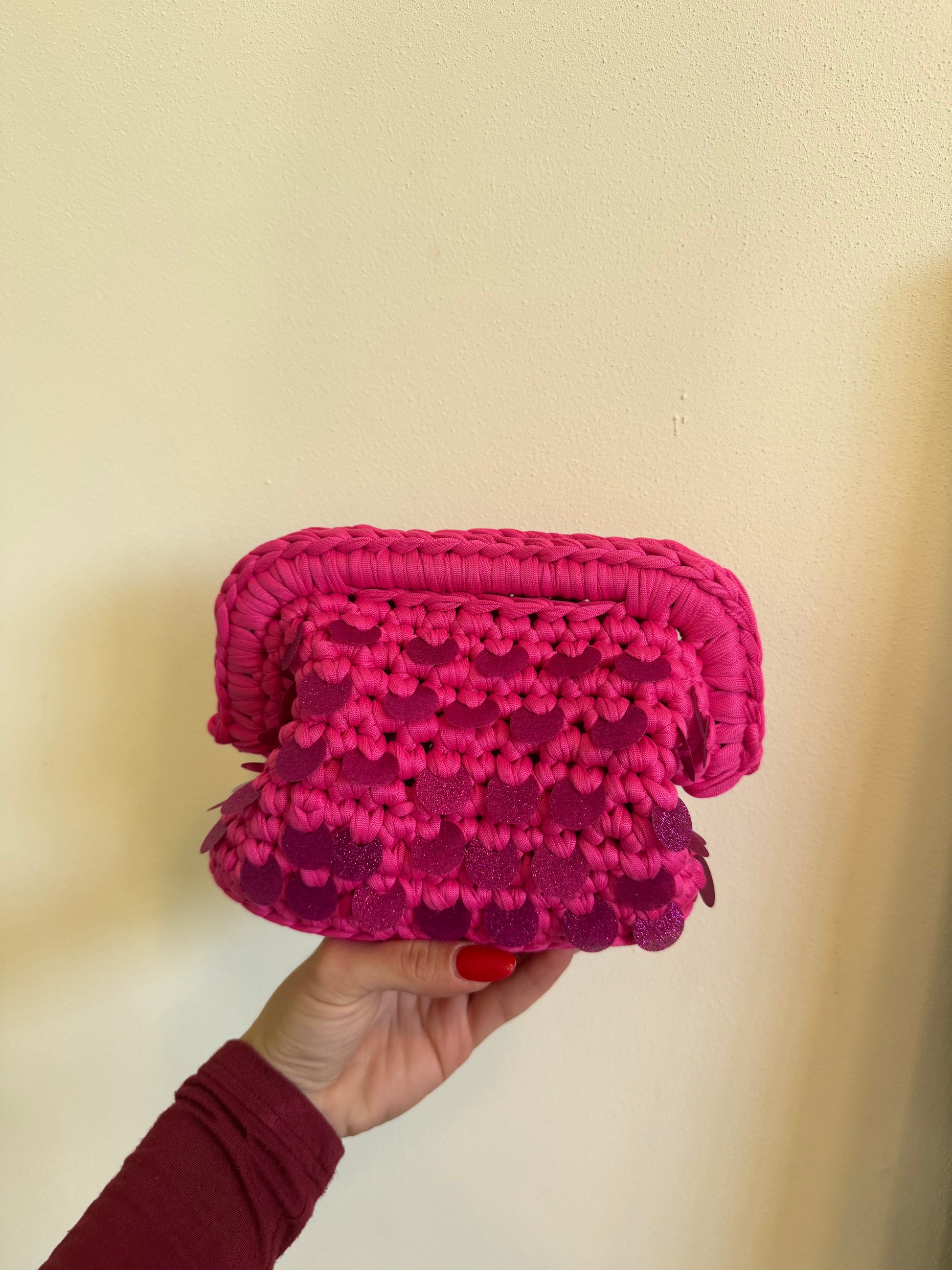 Pasticcino small fucsia paillettes glitterate