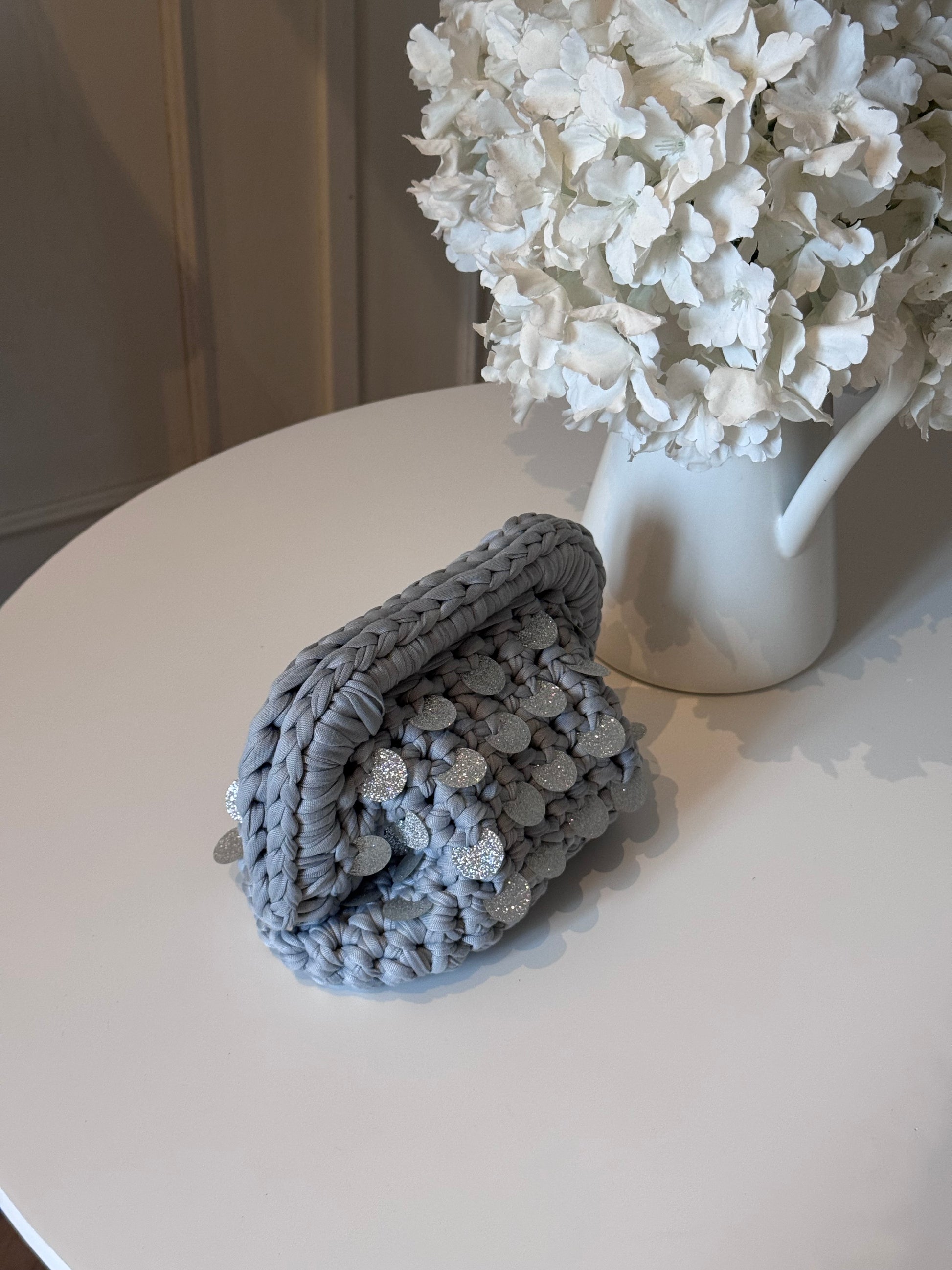 Pasticcino argento paillettes glitterate