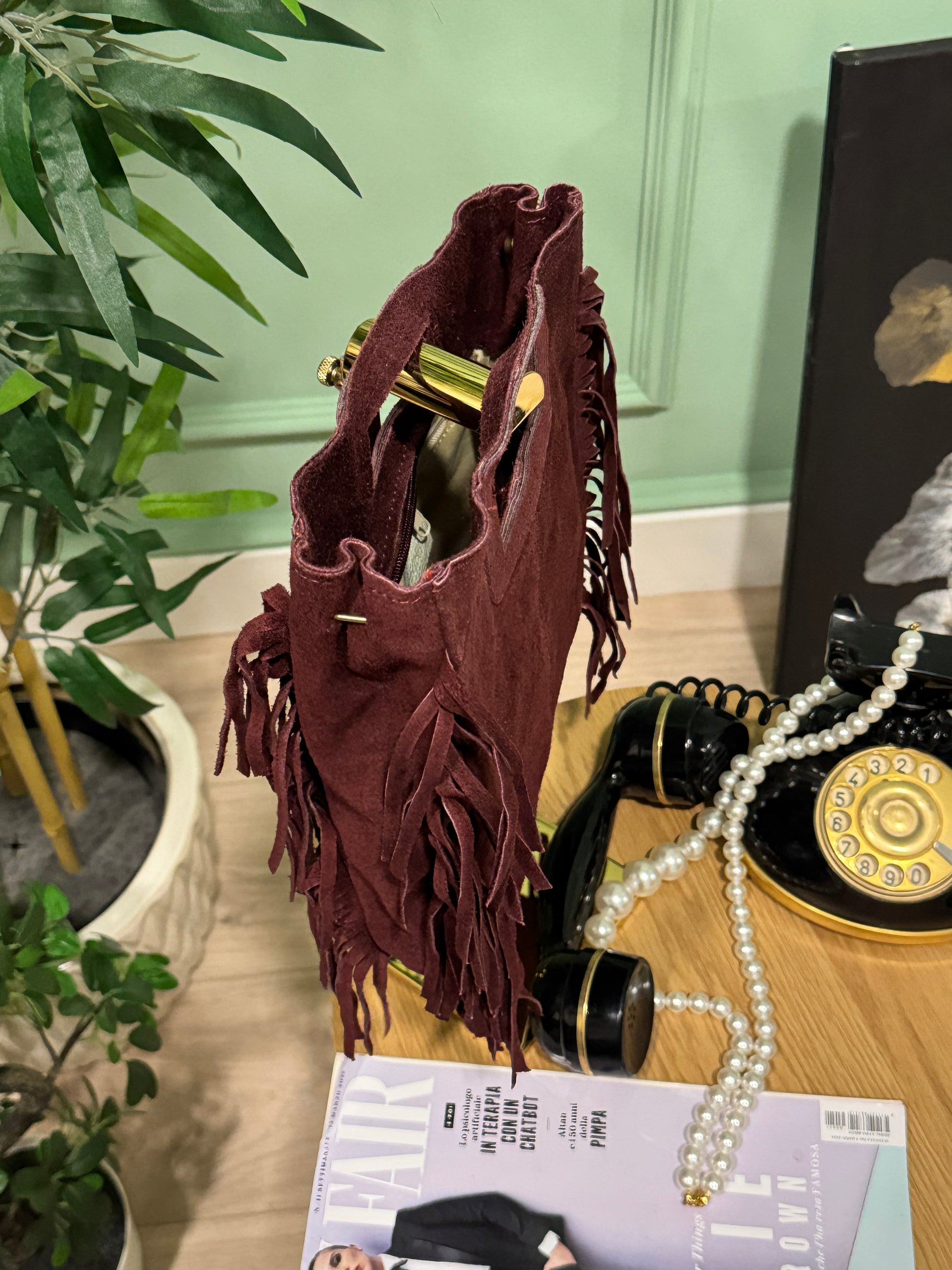 Bag Layla frange vera pelle