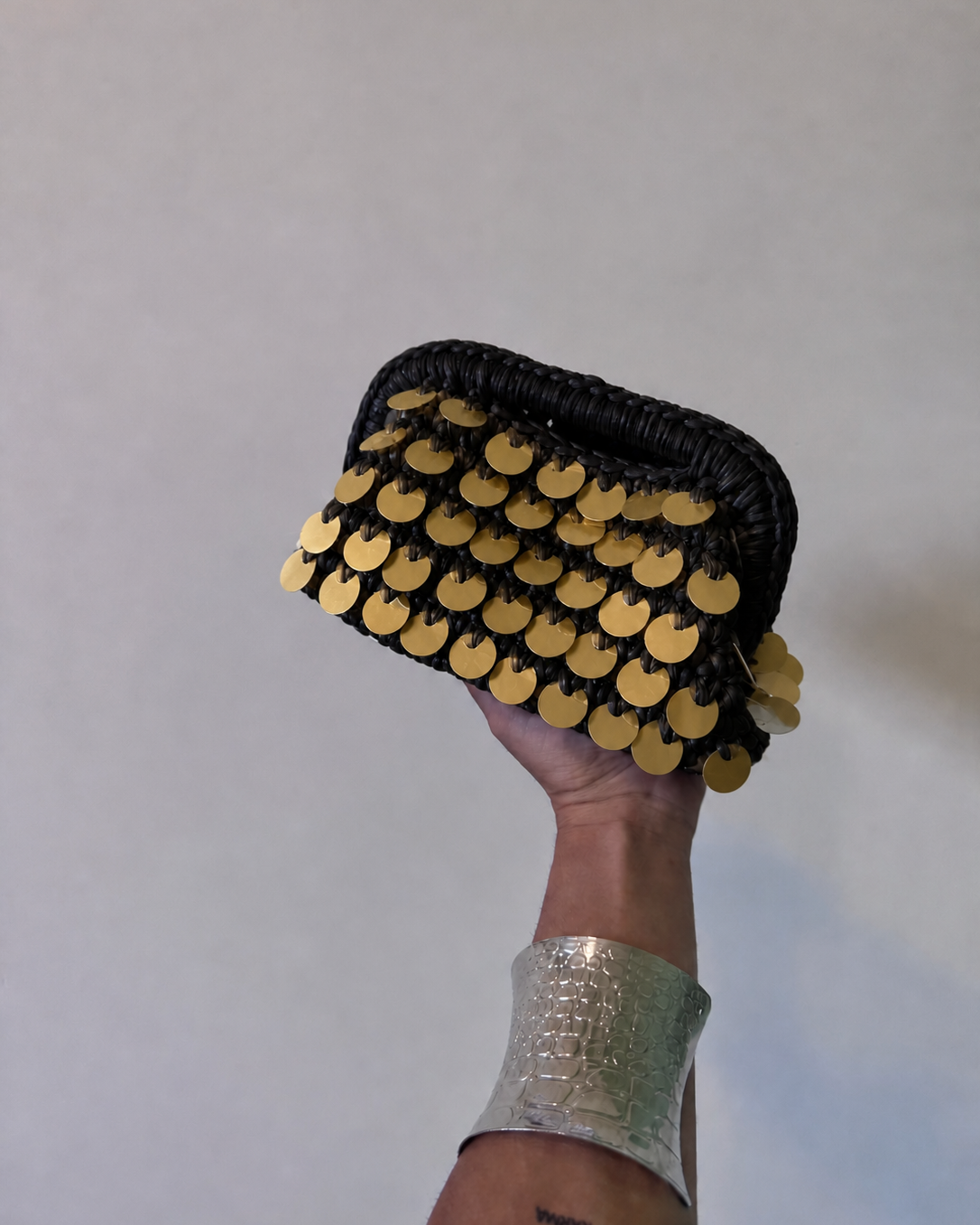 PASTICCINO SMALL NERO PAILLETTES ORO