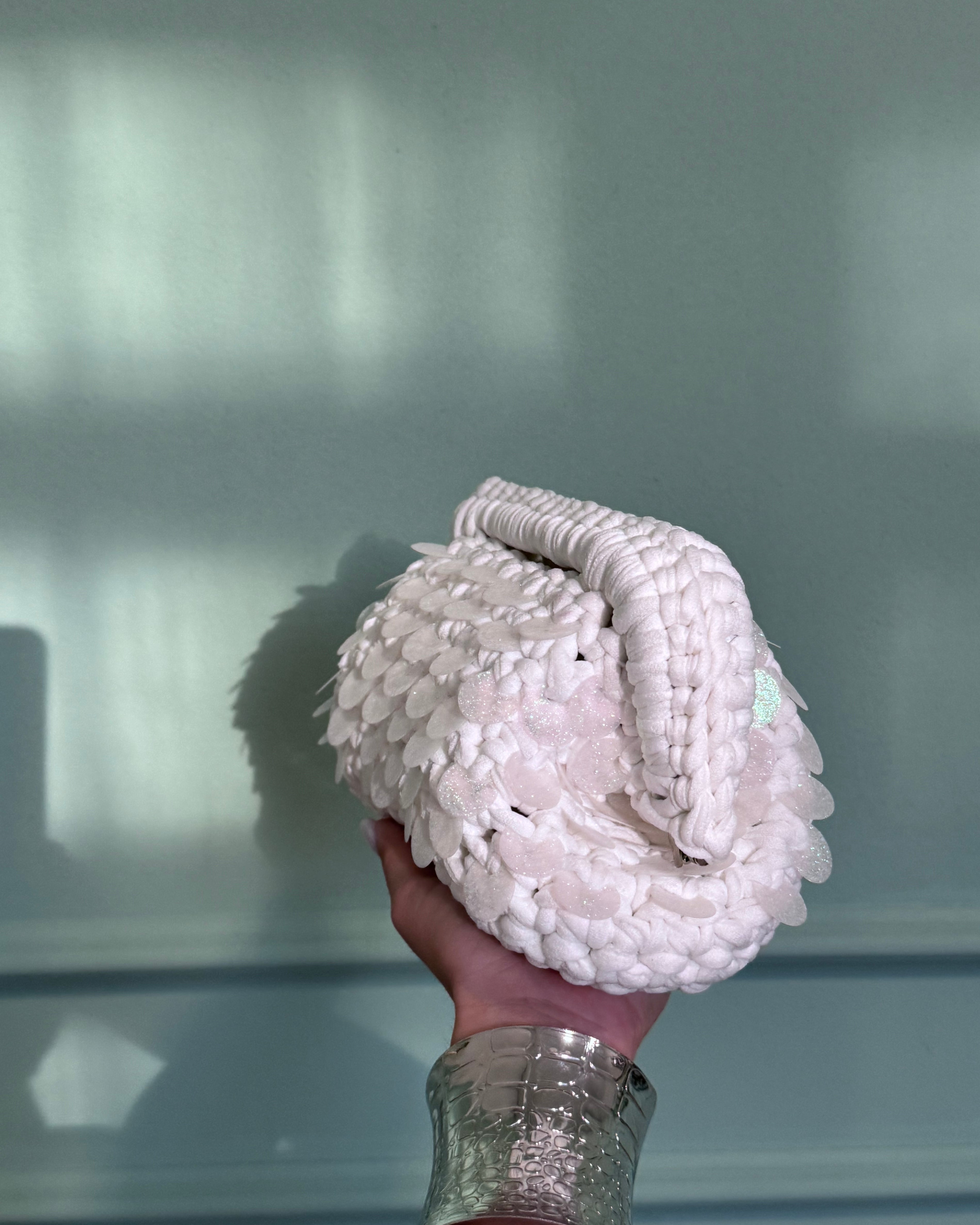 Pasticcino bianco paillettes glitterate