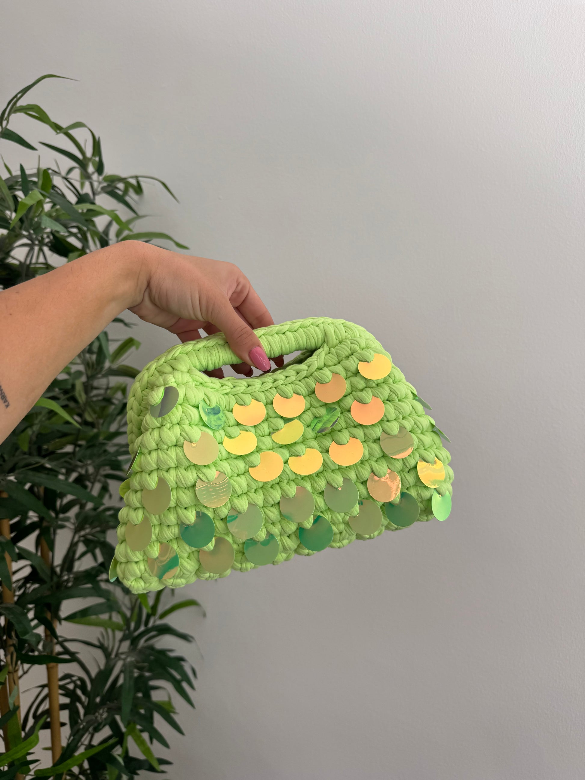 Pasticcino Medium lime paillettes lucide