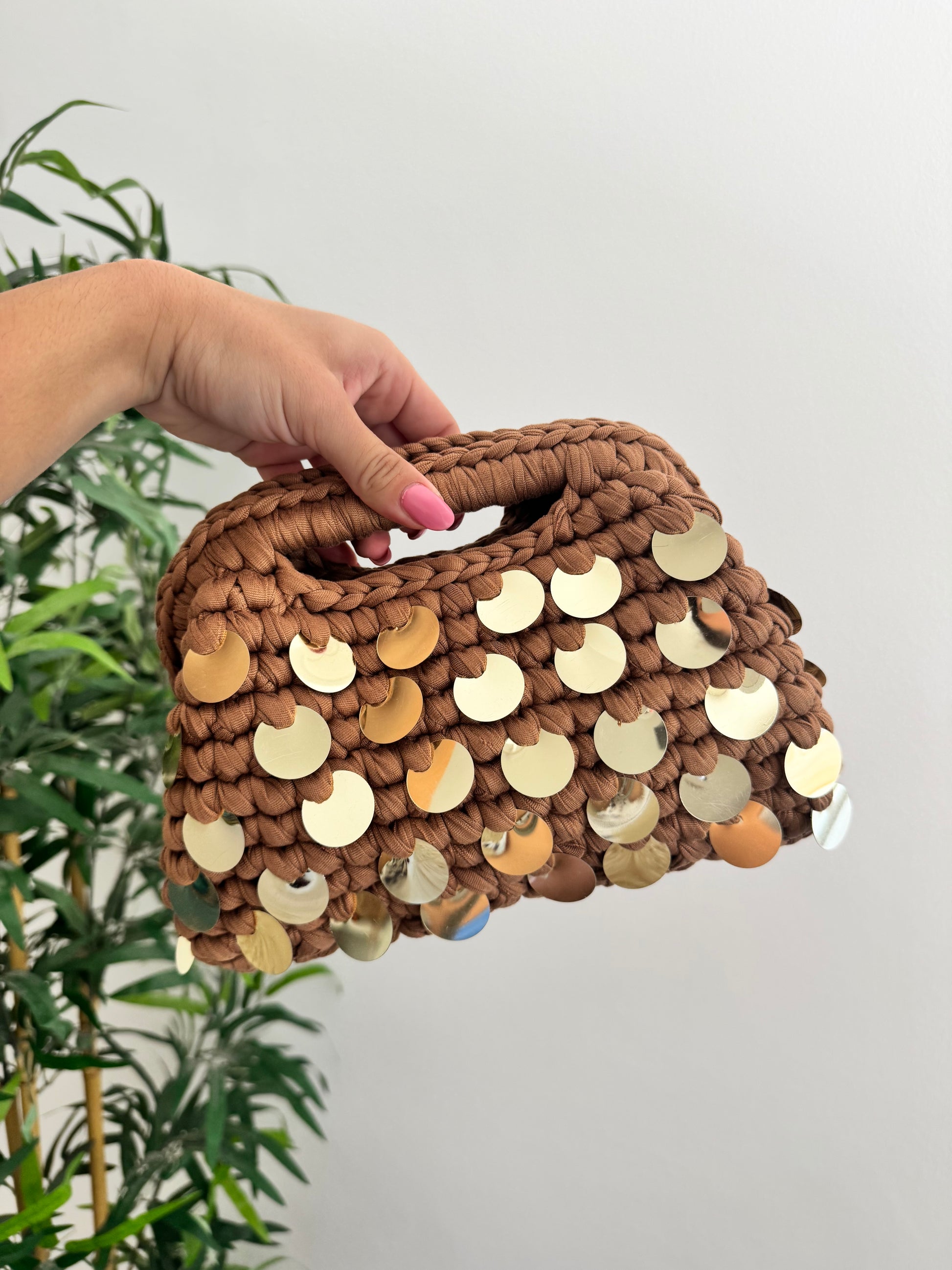 Pasticcino Medium fango paillettes oro