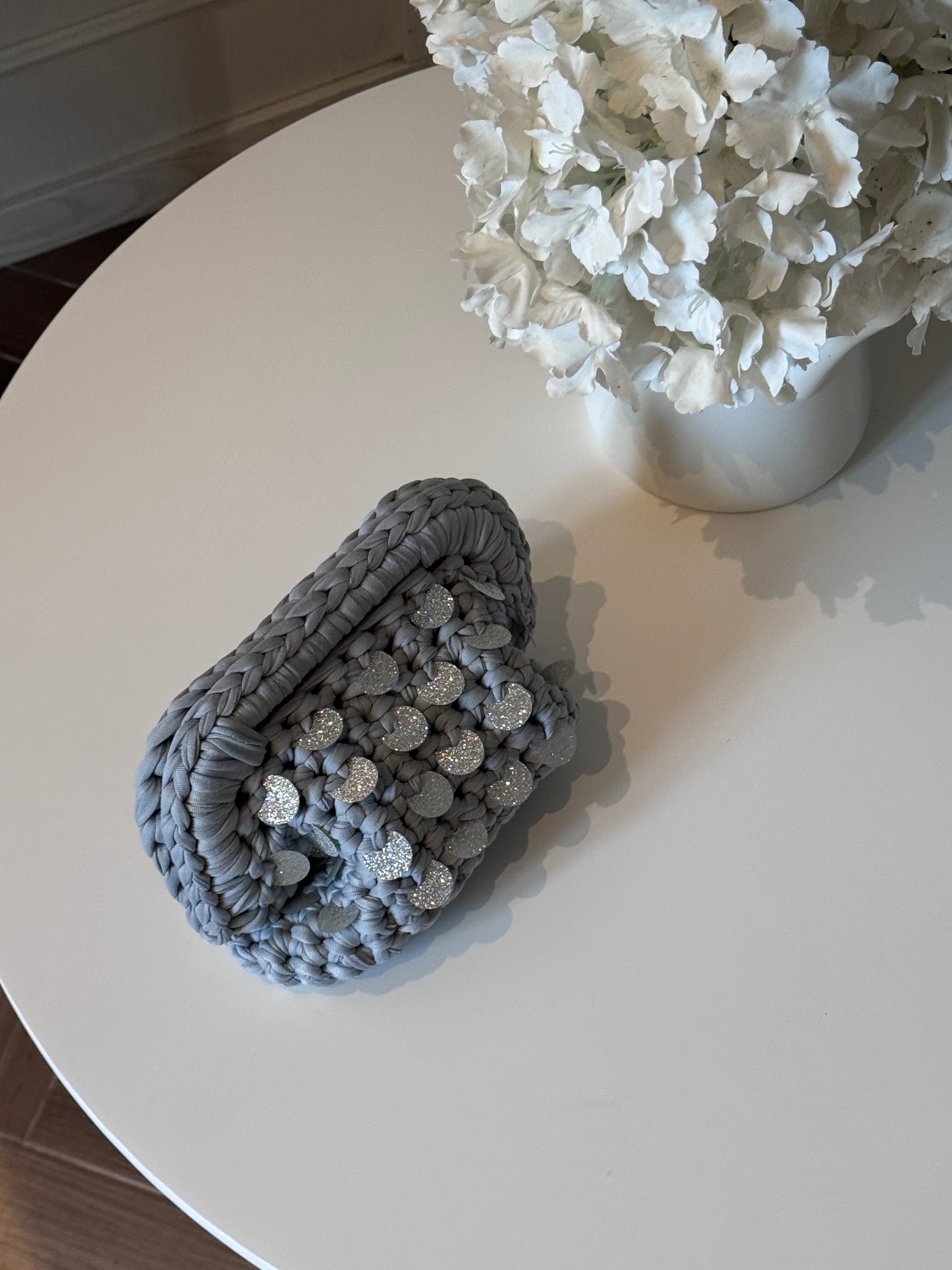 Pasticcino argento paillettes glitterate