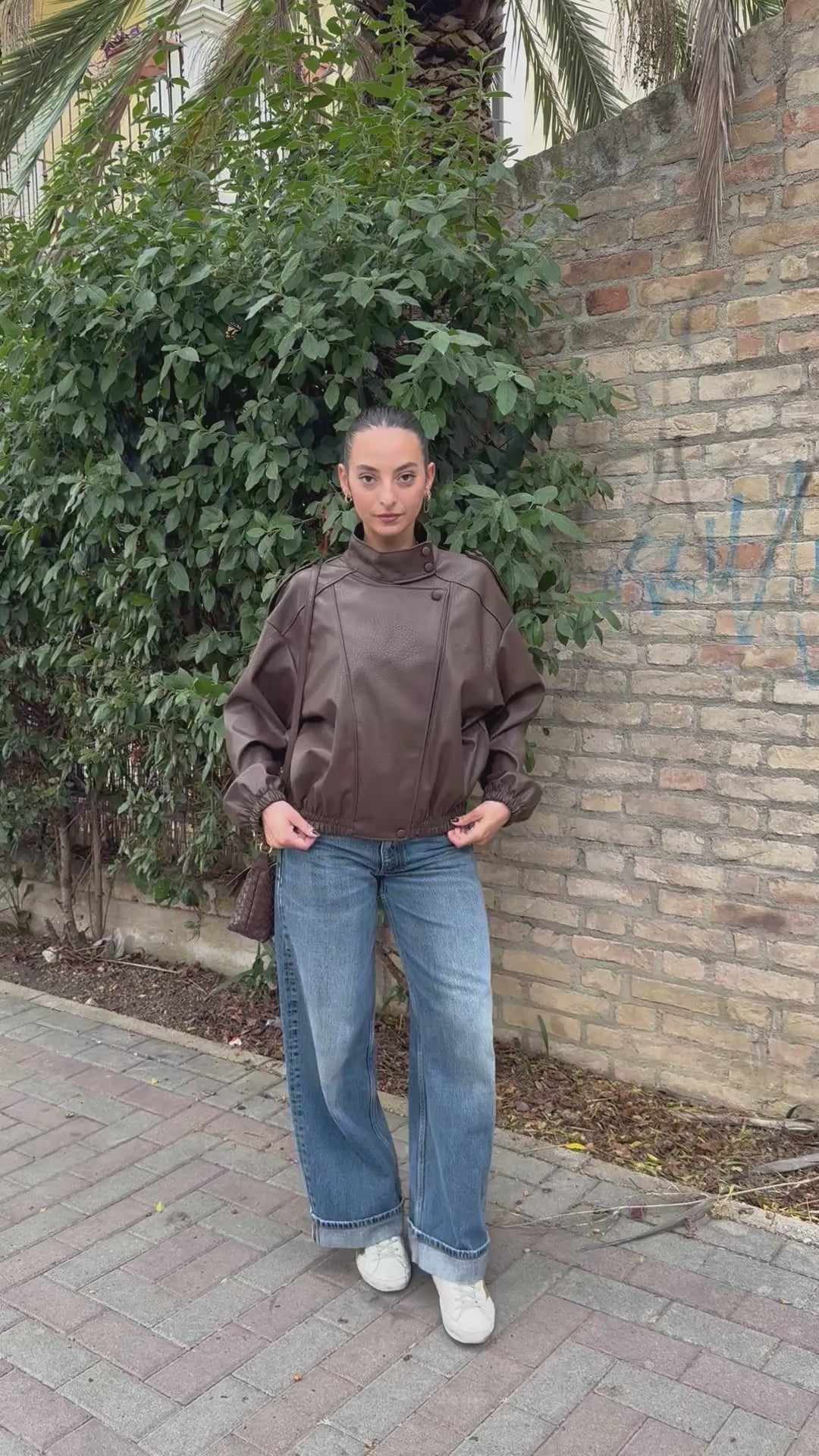Bomber minimal collo alto