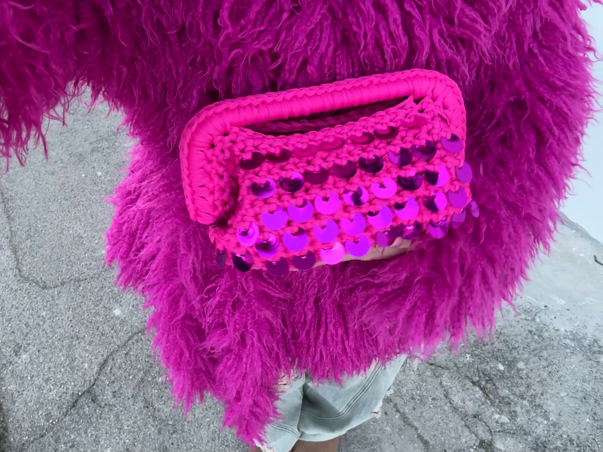 Pasticcino medium Magenta paillettes